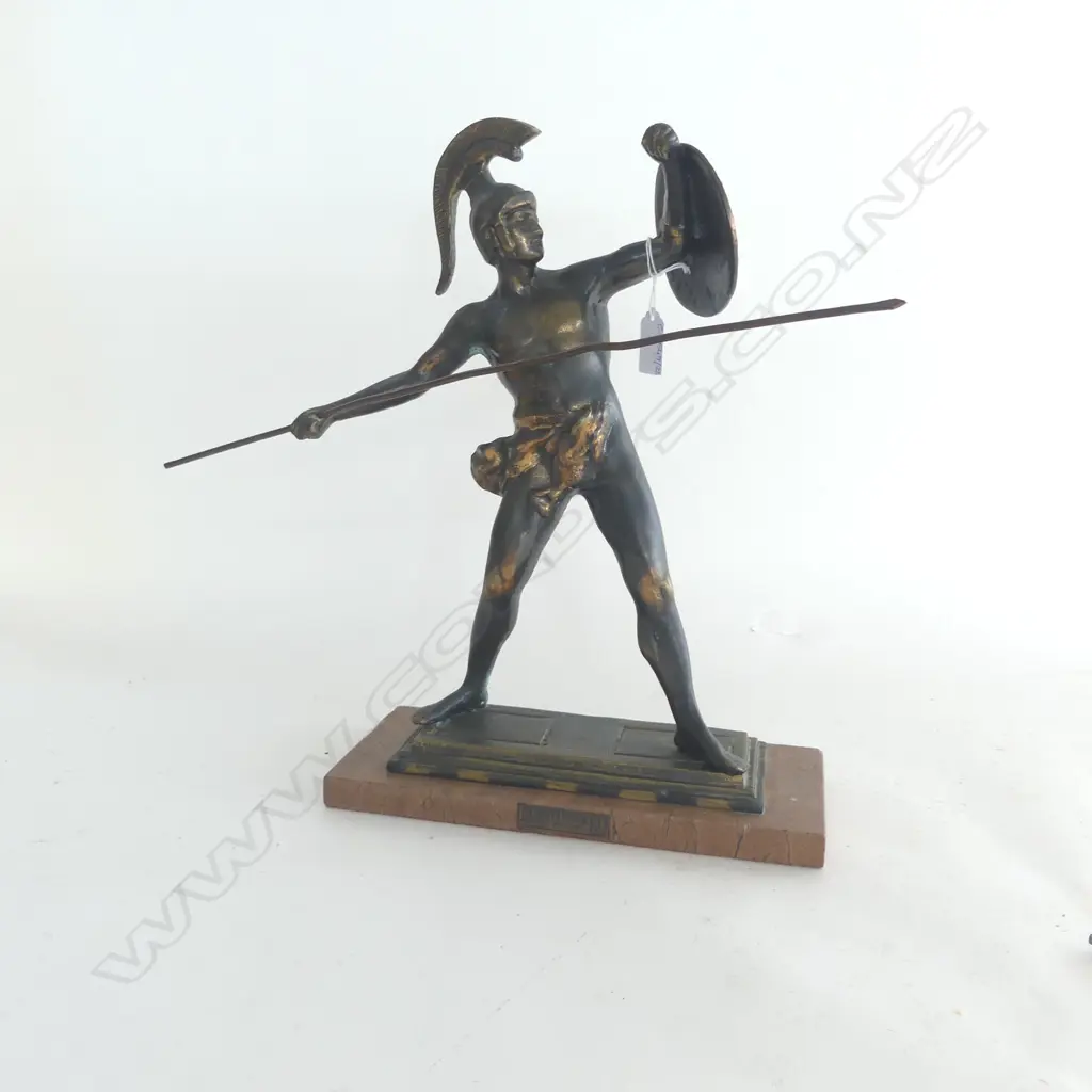 GRECIAN WARRIOR METAL SCULPTURE H.370mm Image 1++