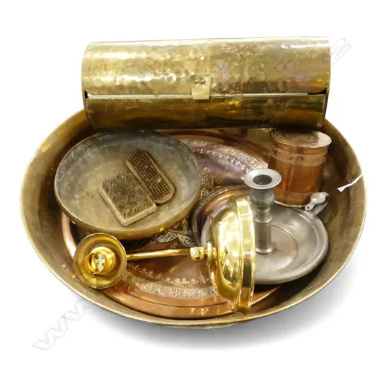 ASST. COPPER INCL. PLATE 345mm dia, BOWL 420mm dia ETC