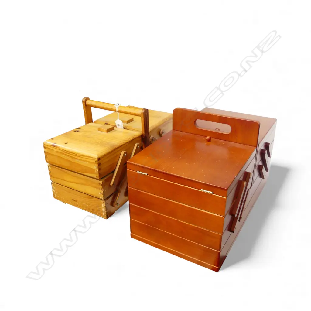 2 SEWING BOXES w. ASST. CONTENTS Image 1++