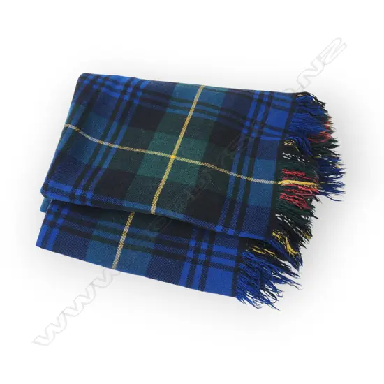 WOOL BLANKET, SCOTTISH PLAID THROW WITH TASSELS