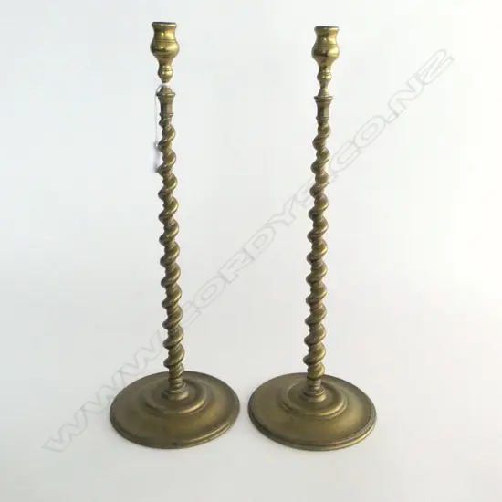PR BRASS BARLEY TWIST CANDLESTICKS H.460mm
