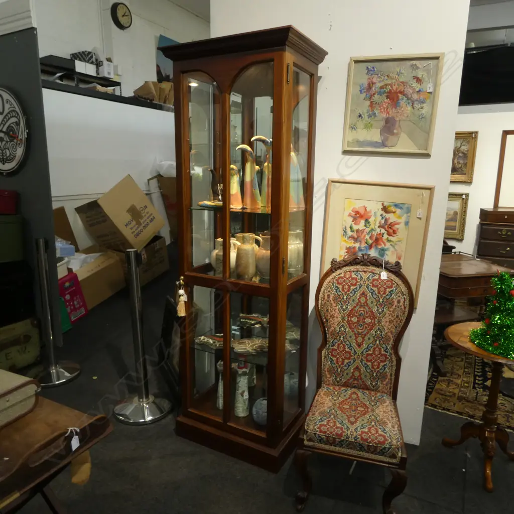 MAHOGANY DISPLAY CABINET 650x410x1910mm Image 1++