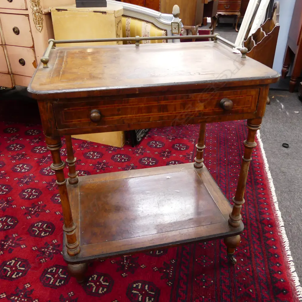 VICTORIAN MAHOGANY SIDE TABLE 570x400x680mm Image 1++