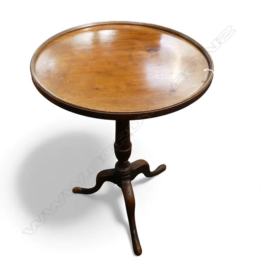 ANTIQUE MAHOGANY WINE TABLE H.740mm, 475mm dia Image 1++
