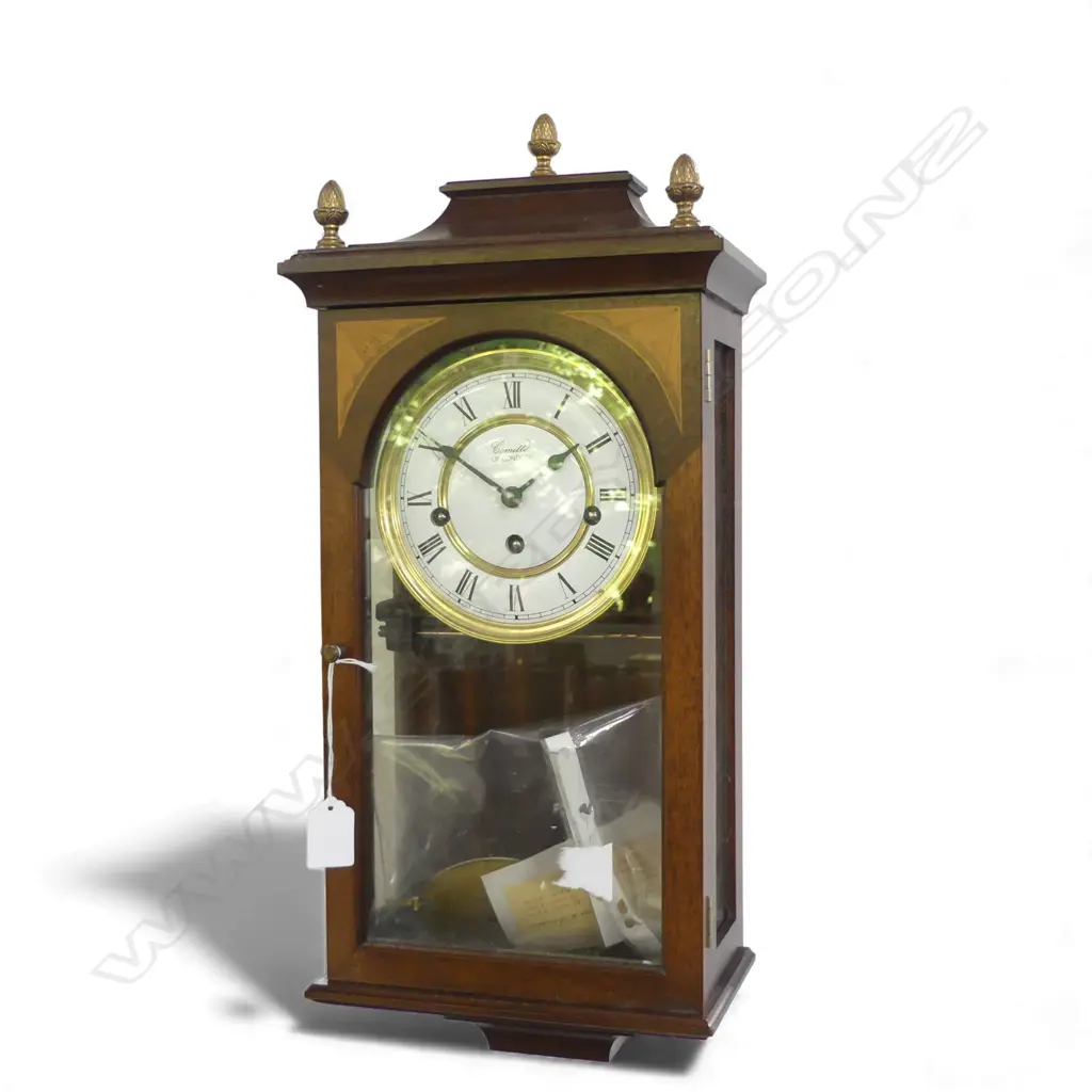 COMITTI OF LONDON MAHOGANY WALL CLOCK H.525mm Image 1++