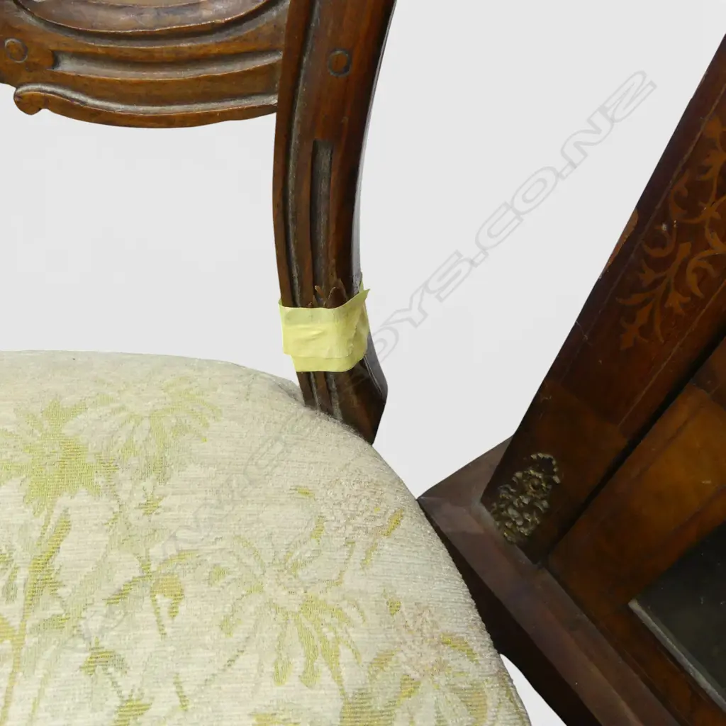 3 VICTORIAN CHAIRS (WAS 4 HAMISH WITHDRAWN RED SEATED ONE MONDAY 11.30AM) Image 1++