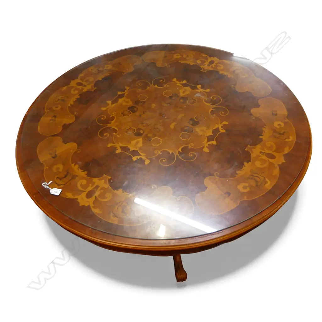 CIRCULAR MARQUETRY TABLE Dia.1180mm Image 1++