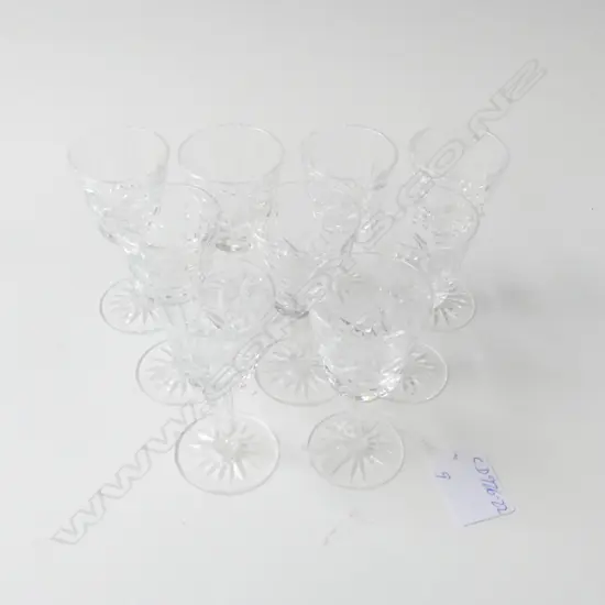 SET 9 WATERFORD LISMORE CRYSTAL SHERRY GLASSES H.88mm