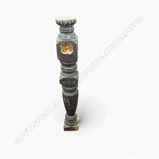 BLACK PAINTED WOODEN NEWEL POST H.1010mm