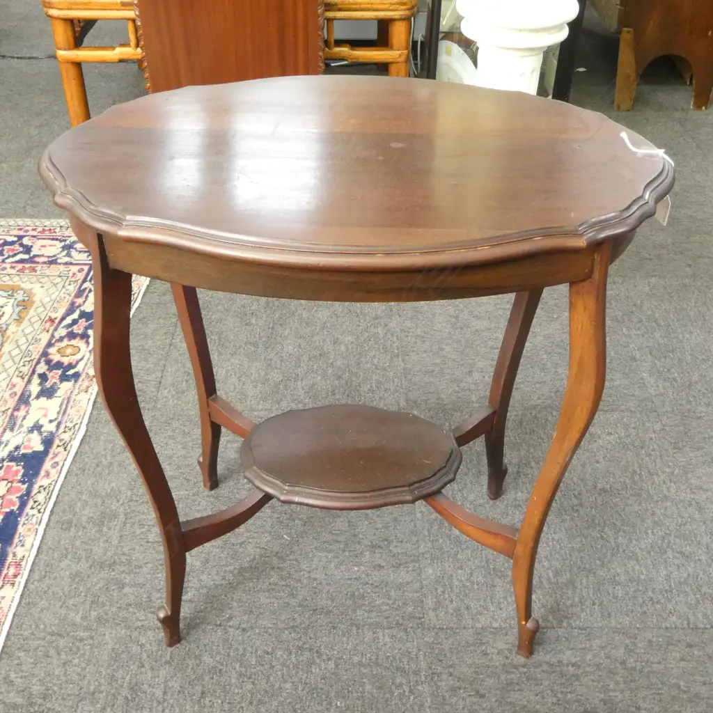 MAHOGANY OVAL SIDE TABLE 715x470x725mm Image 1++