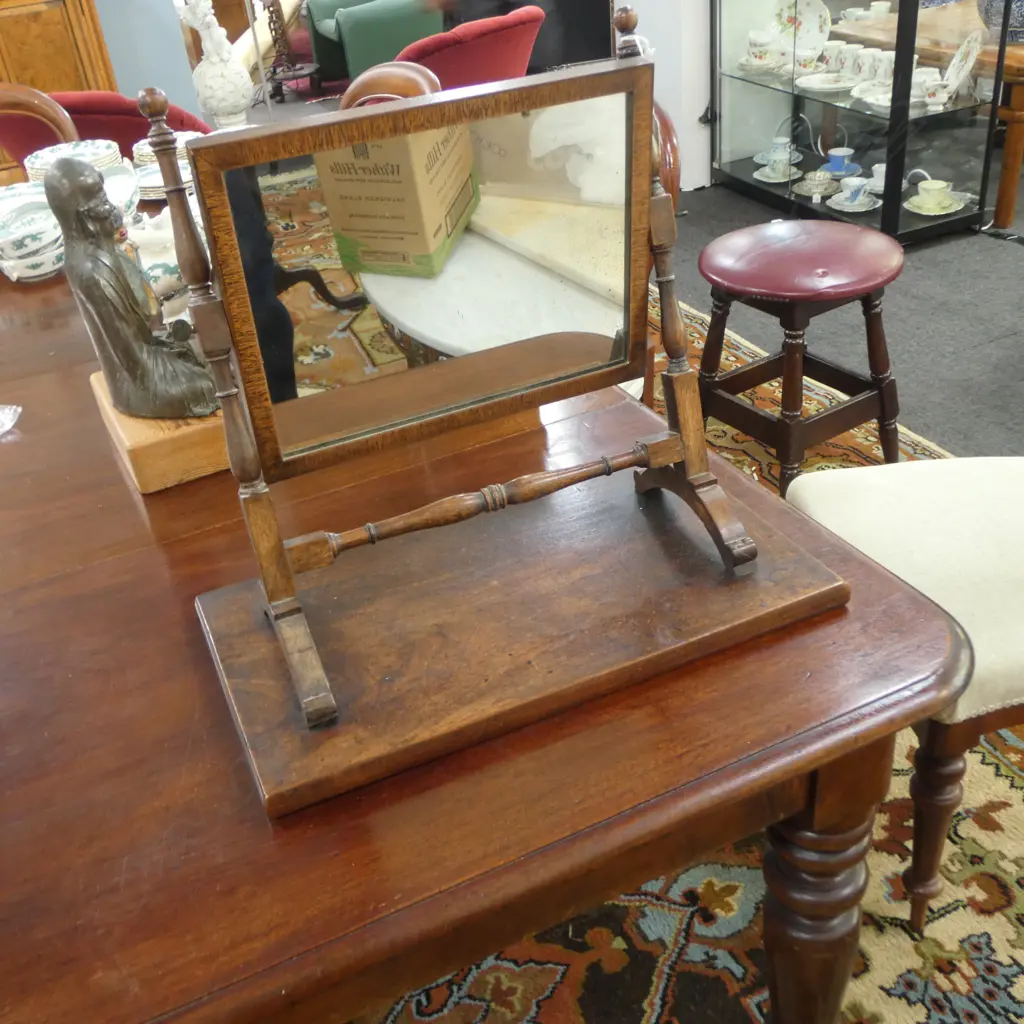 ANTIQUE MAHOGANY TOILET MIRROR 475x275x430mm Image 1++