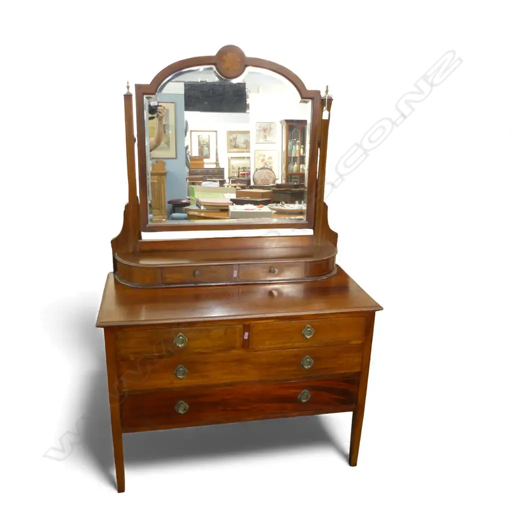 EDWARDIAN SHERATON REVIVAL DRESSING TABLE 1065x510x1700mm Image 1++