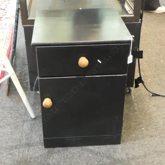BLACK PAINTED MDF CABINET W.400mm