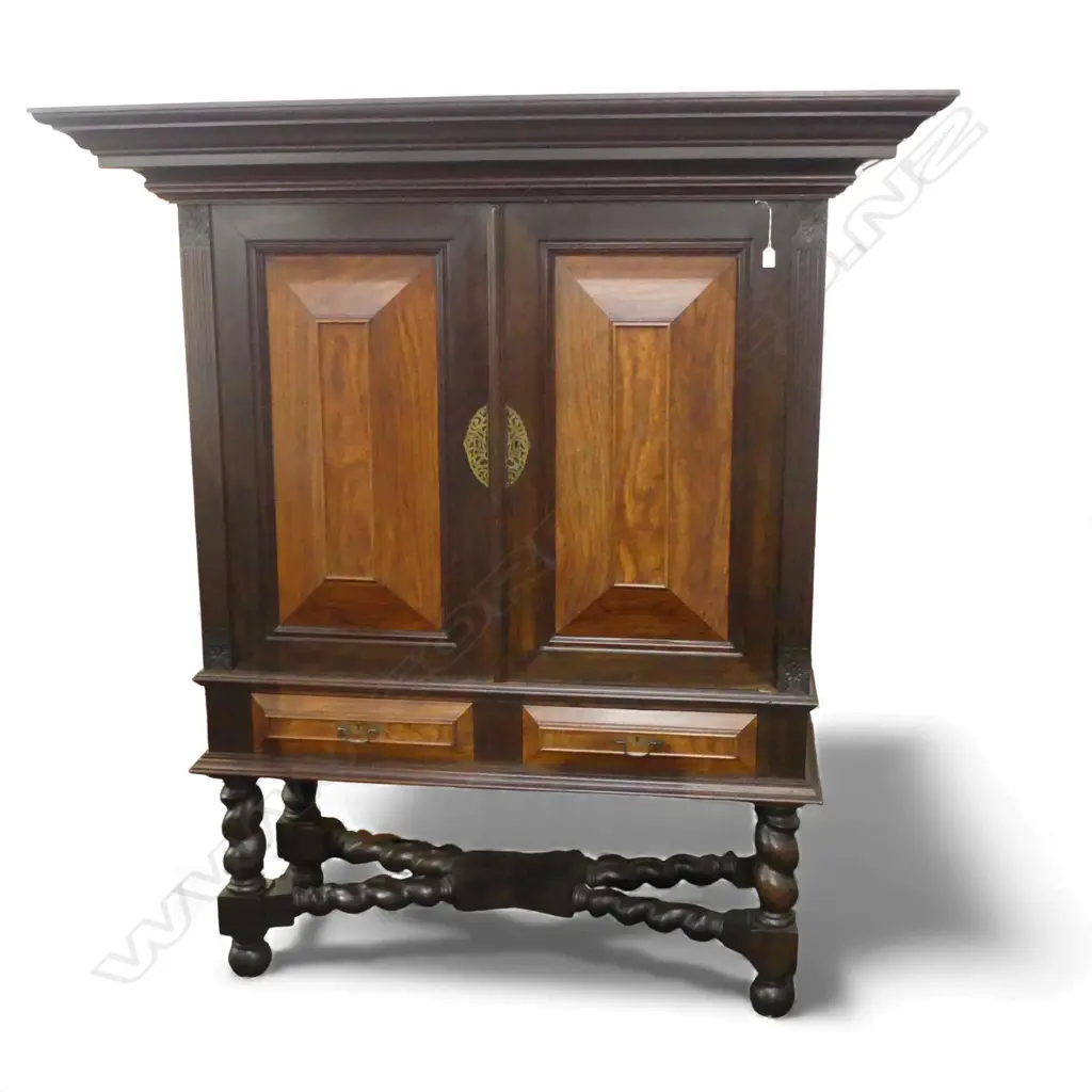 MID 19THC EUROPEAN WALNUT ARMOIRE ON XFORM BASE1655x710x1840mm Image 1++