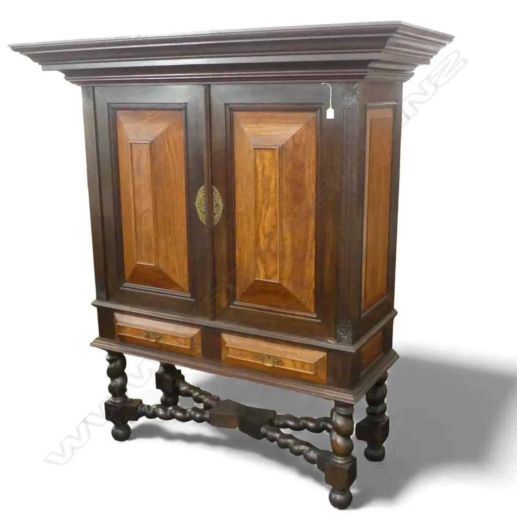 MID 19THC EUROPEAN WALNUT ARMOIRE ON XFORM BASE1655x710x1840mm Image 1++