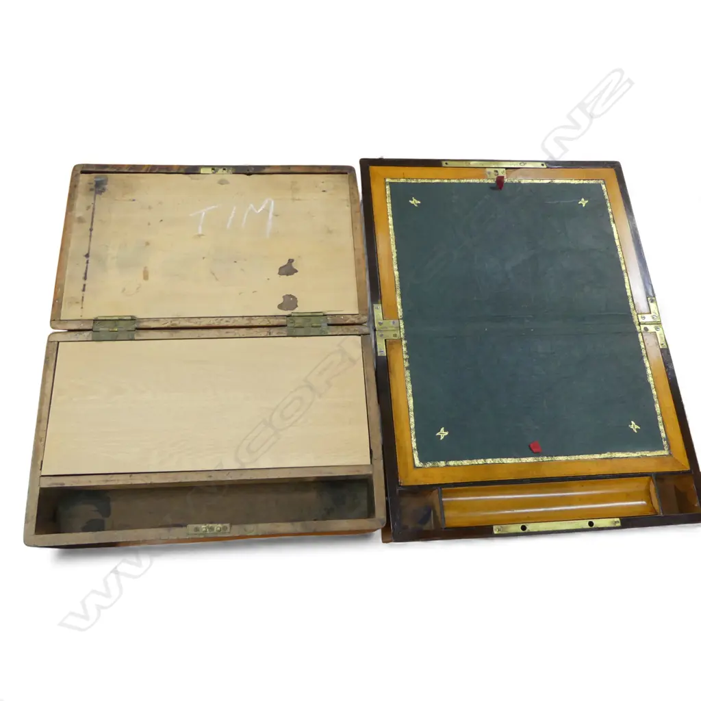 2 ANTIQUE WRITING SLOPES (1 INTERIOR REQS. RESTORATION) Image 1++