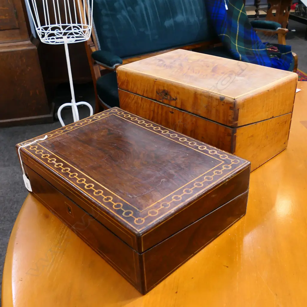 2 ANTIQUE WRITING SLOPES,  ALPHONSE GIROUX (signed) + 1 OTHER - REQUIRES ATTENTION Image 1++