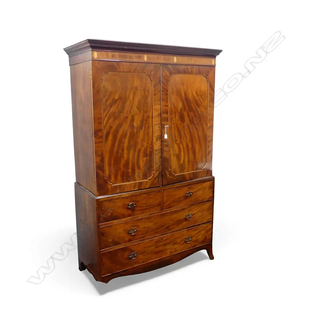 EDWARDIAN MAHOGANY LINEN PRESS 1310x610x2140mm Image 1++