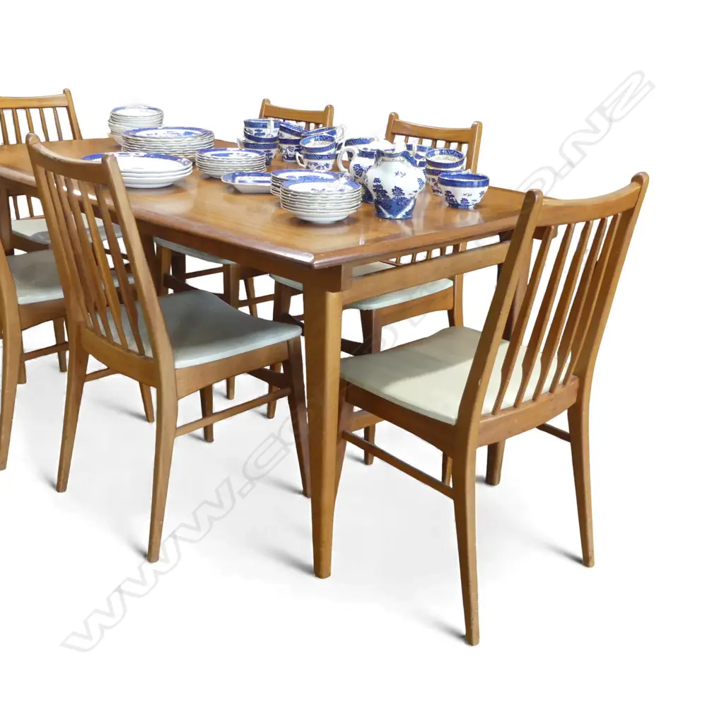 MID CENTURY RETRO DANSKE MOBLA DINNINGTABLE L1620MM & 6 CHAIRS Image 1++