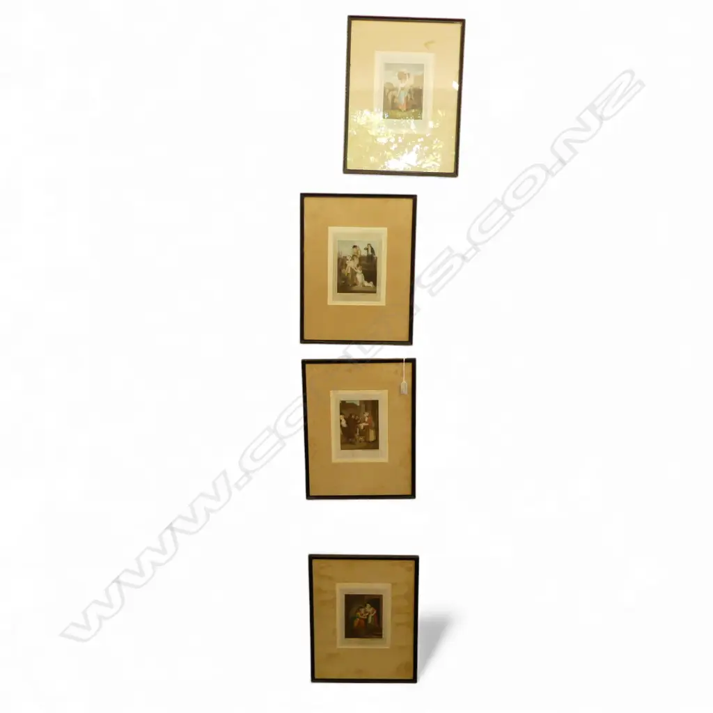 FOUR VICTORIAN COLOURED MEZZOTINTS, EDWARD STODART, SIGNED, 400 x 300mm Image 1++