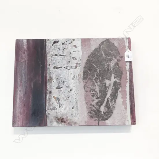 DOREEN McNEILL 'LEAF (MAROON)' ACRYLIC ON CANVAS 280x380mm