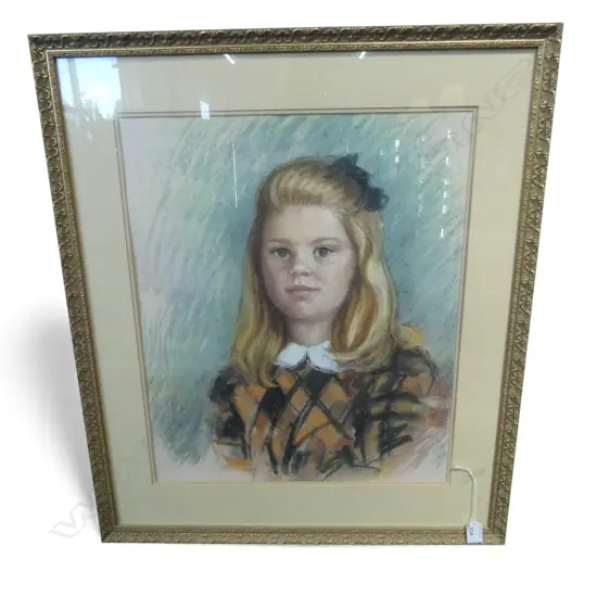 MICHAEL YOUNG PORTRAIT OF A YOUNG GIRL PASTEL 530 X 445MM