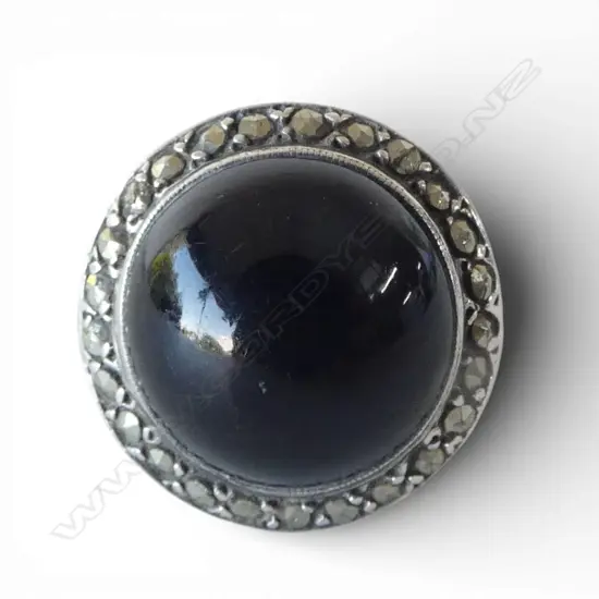 SILVER MARCASITE & GEMSTONE RING