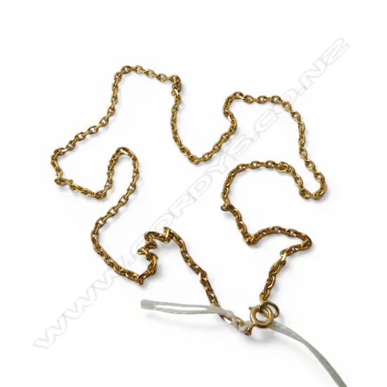 18ct GOLD faceted oval link NECK CHAIN. L.480mm. 12.9gms