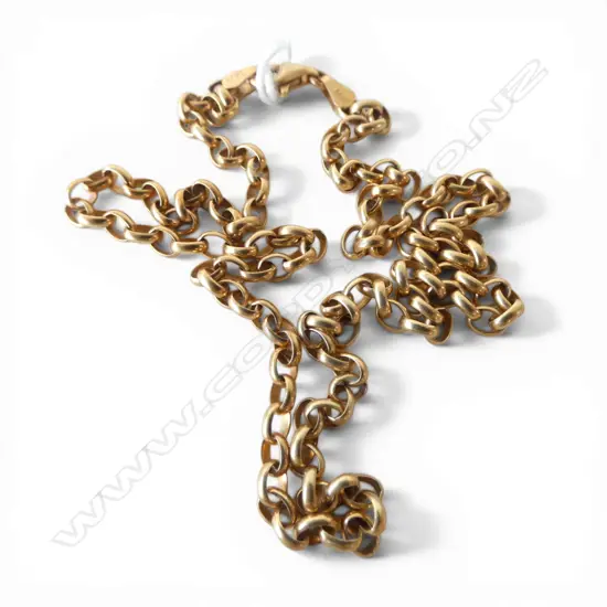 9ct YELLOW GOLD BELCHER LINK NECK CHAIN L.440mm 8.7gms