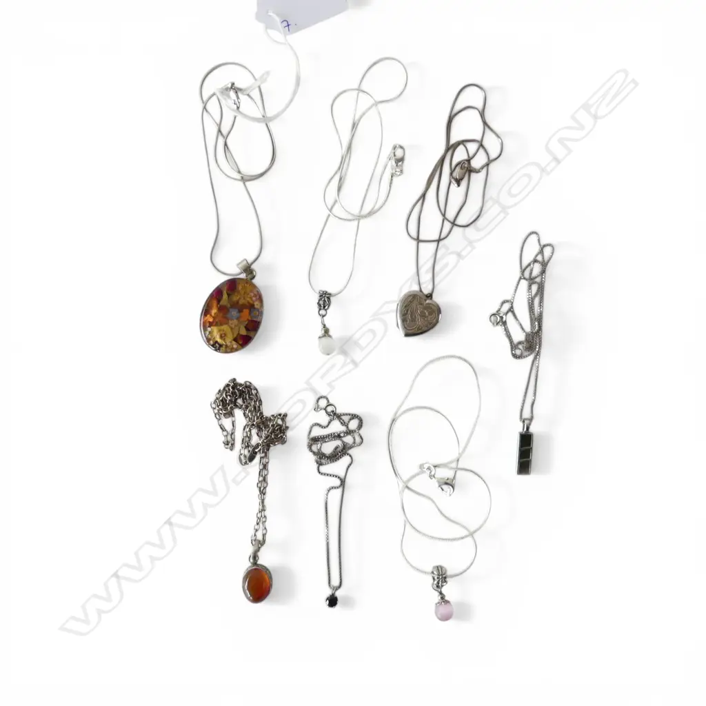 7 STG SILVER PENDANT NECKLACES Image 1++