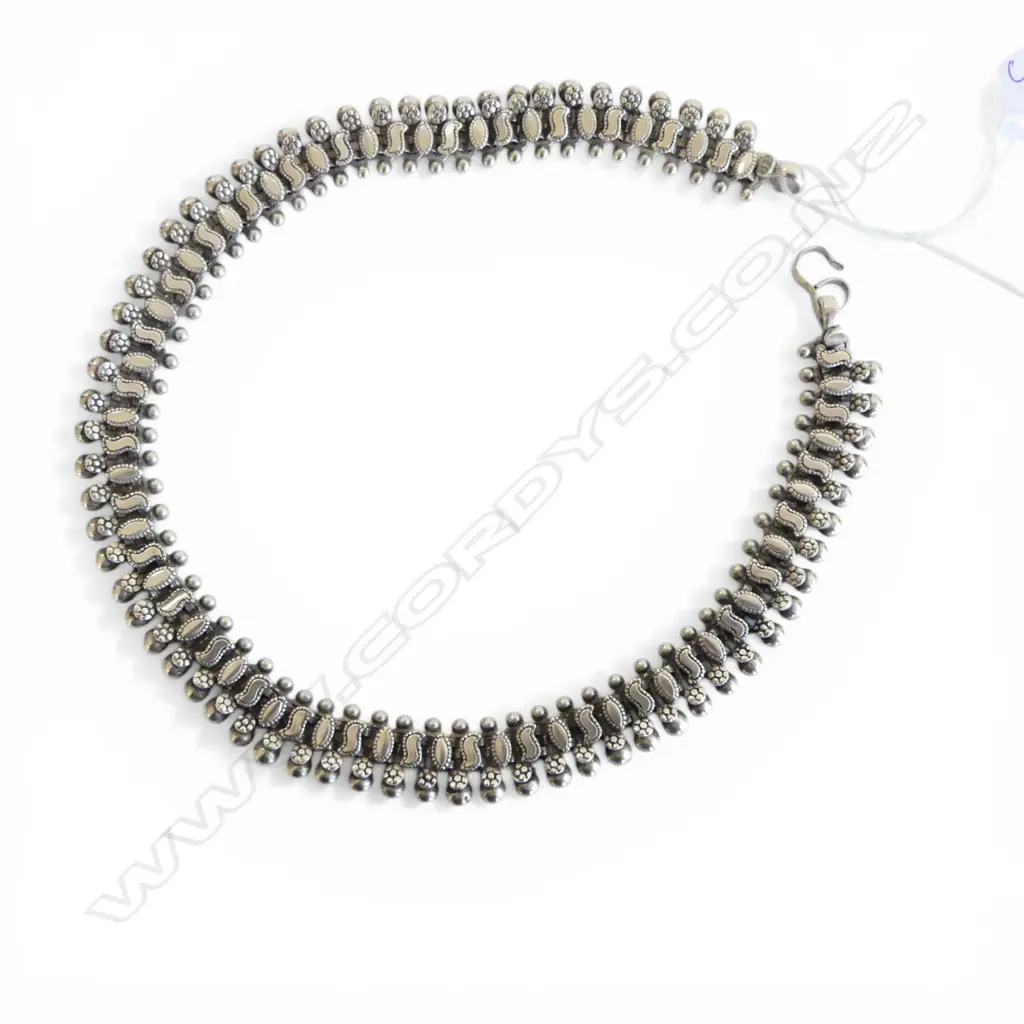 ETHNIC SILVER NECKLACE L.395mm TESTING AS 91% SILVER 61gms Image 1++