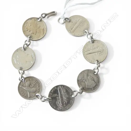 SILVER COIN BRACELET L.160mm 18gms