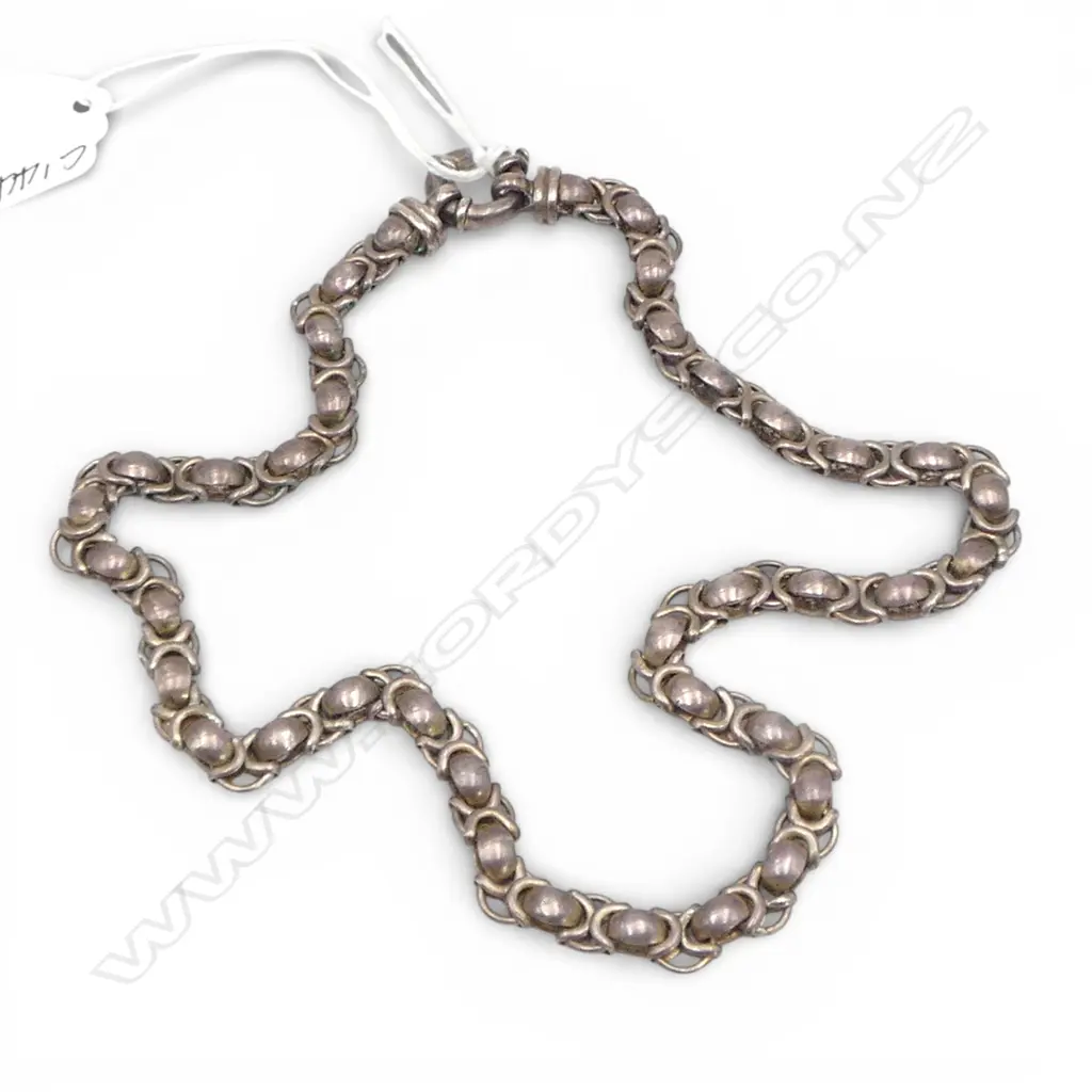 SILVER FANCY LINK NECKLACE, L.450mm, 44.32gm Image 1++
