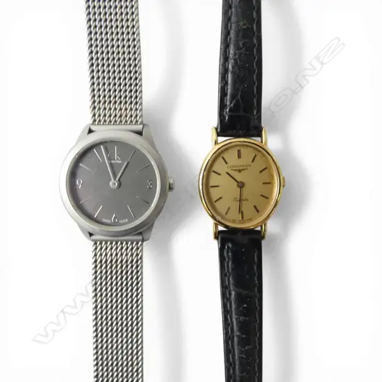 2 LADIES WRISTWATCHES; LONGINES & CALVIN KLEIN