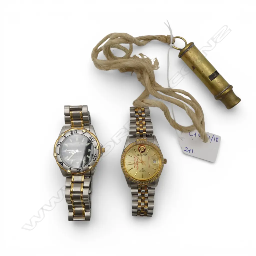 2 WRIST WATCHES + 'MUNICIPAL POLICE' WHISTLE Image 1++