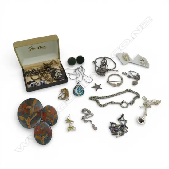 ASST. COSTUME JEWELLERY including some silver...