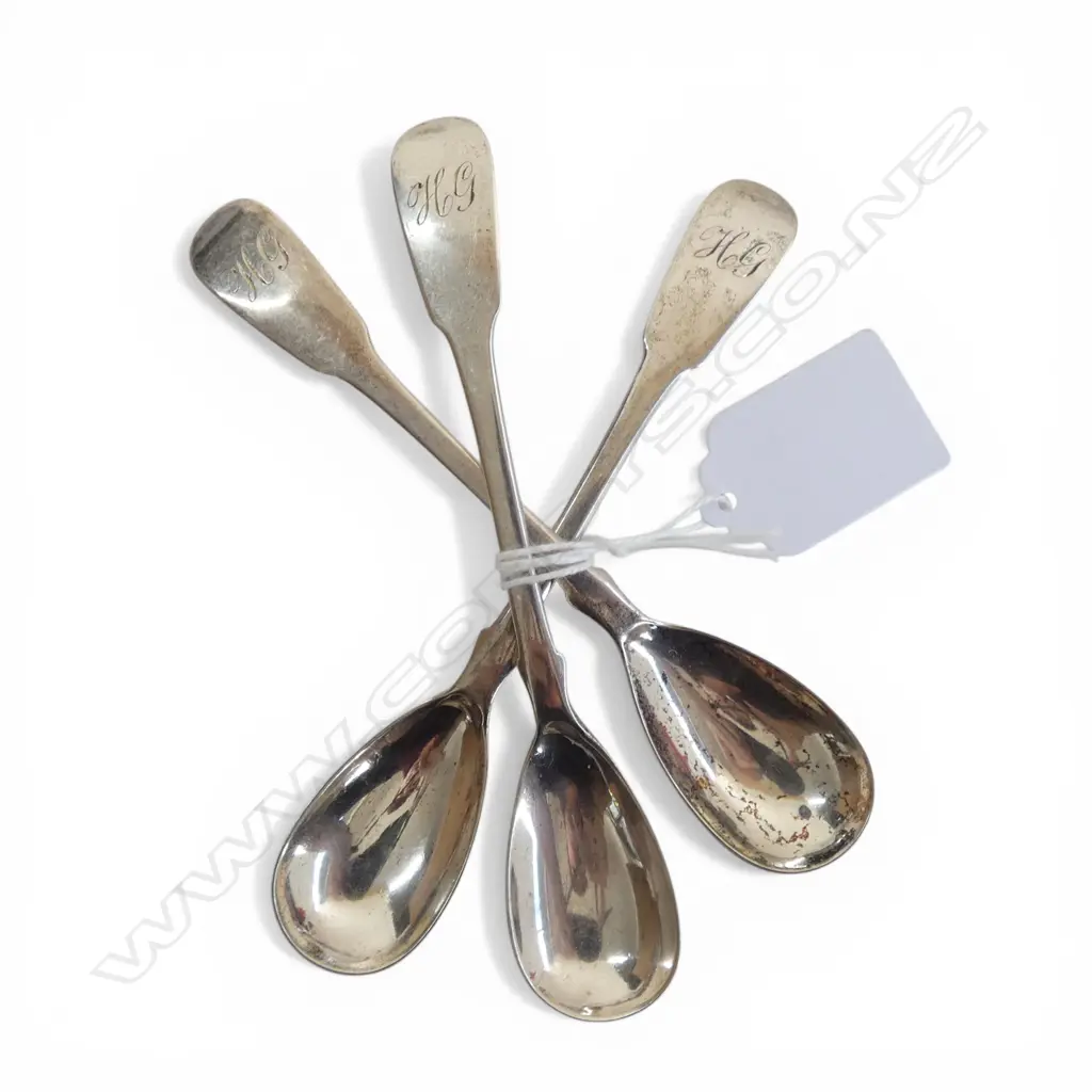 3 LARGE GEORGIAN SCOTTISH S/SILVER SALT SPOONS 45GMS Image 1++