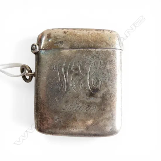 LGE PLAIN SILVER VESTA CASE with ring suspension Chester 1901 34.7gms
