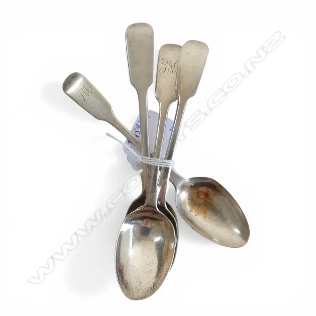 4 S/SILVER VICT TEASPOONS 97GMS Image 1++