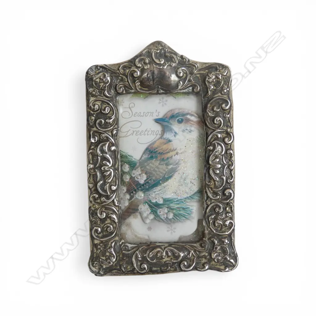 EDWARDIAN SILVER EMBOSSED SMALL PHOTO FRAME 90 x 60mm Image 1++