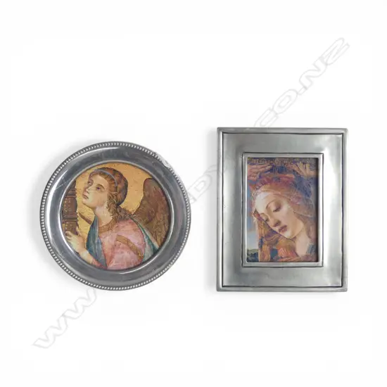 SMALL ROUND STG SILVER PHOTO FRAME + PEWTER FRAME
