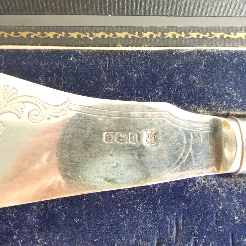 STG SILVER & IVORY FISH SERVERS, SHEFFIELD 1921 Image 1++