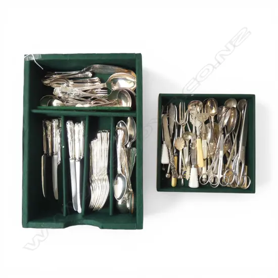 ASST. CUTLERY OF MOSTLY WALKER & HALL SHEFFIELD PLATE 