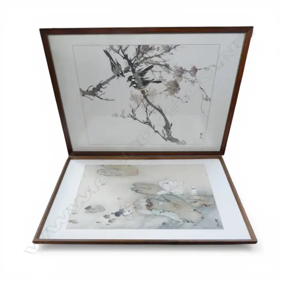 2 ORIENTAL WATERCOLOURS SIGNED 'TETSUJI' 665x910mm