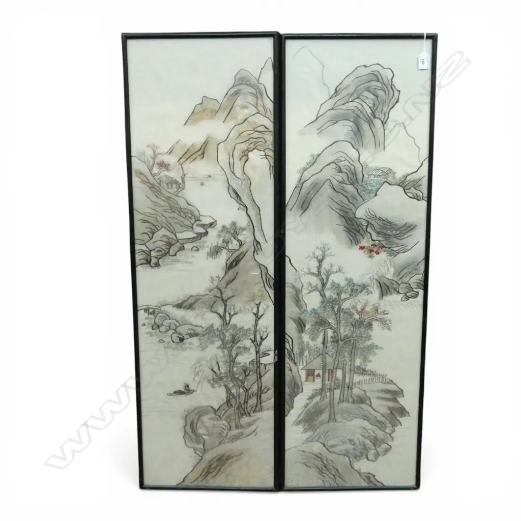 2 FRAMED ORIENTAL TAPESTRIES 1060x320mm Image 1++