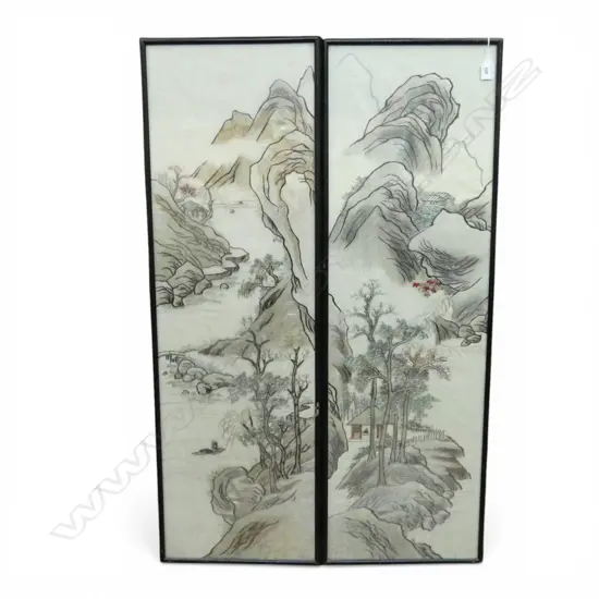 2 FRAMED ORIENTAL TAPESTRIES 1060x320mm