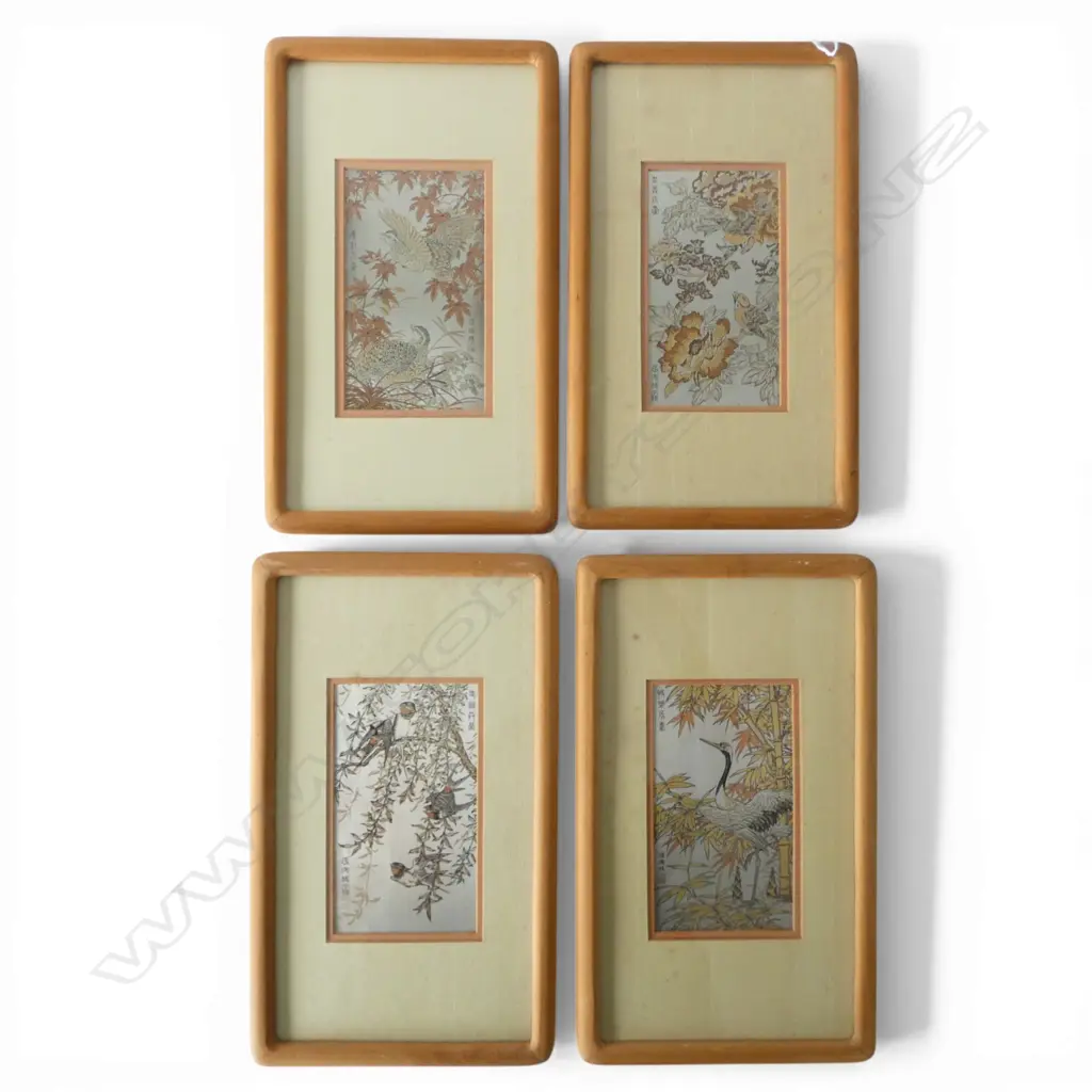 4 ETCHINGS by ZHANG SHOU-CHENG representing good fortune 110x180mm Image 1++