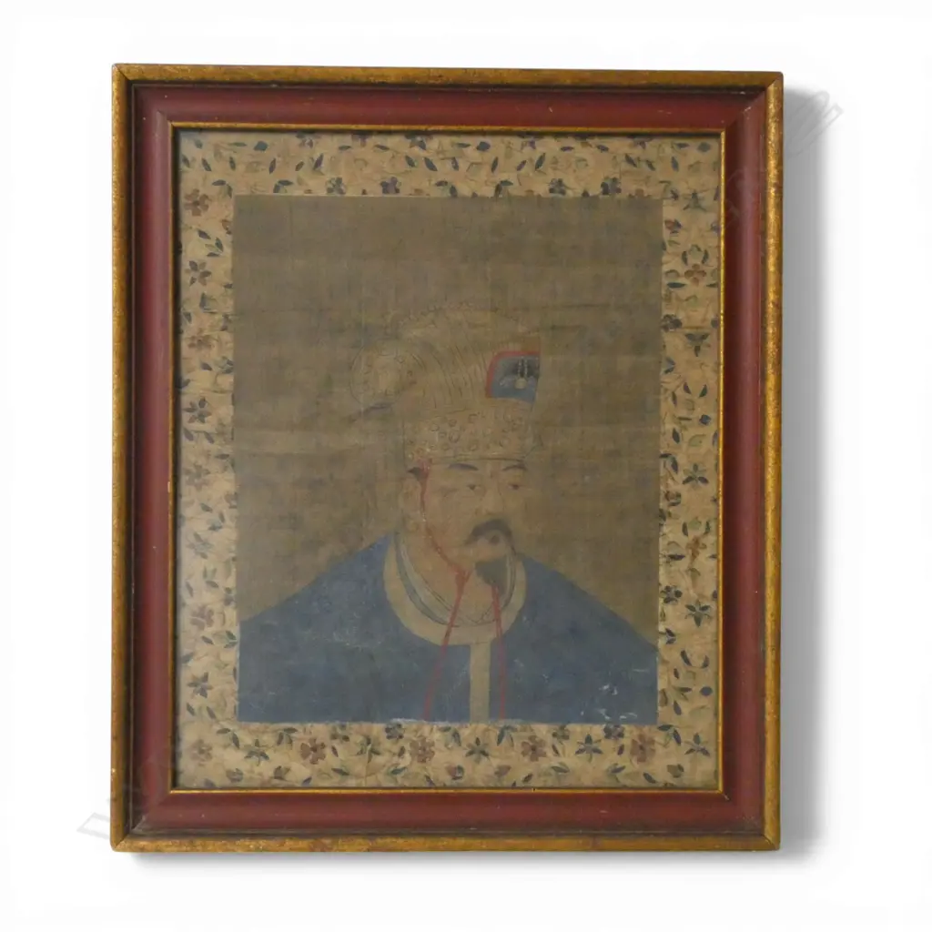 CHINESE PAINTING ON SILK OF A NOBLEMAN H330 W270MM Image 1++