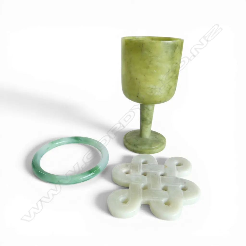 GLASS? BANGLE, STONE CUP + OTHER Image 1++