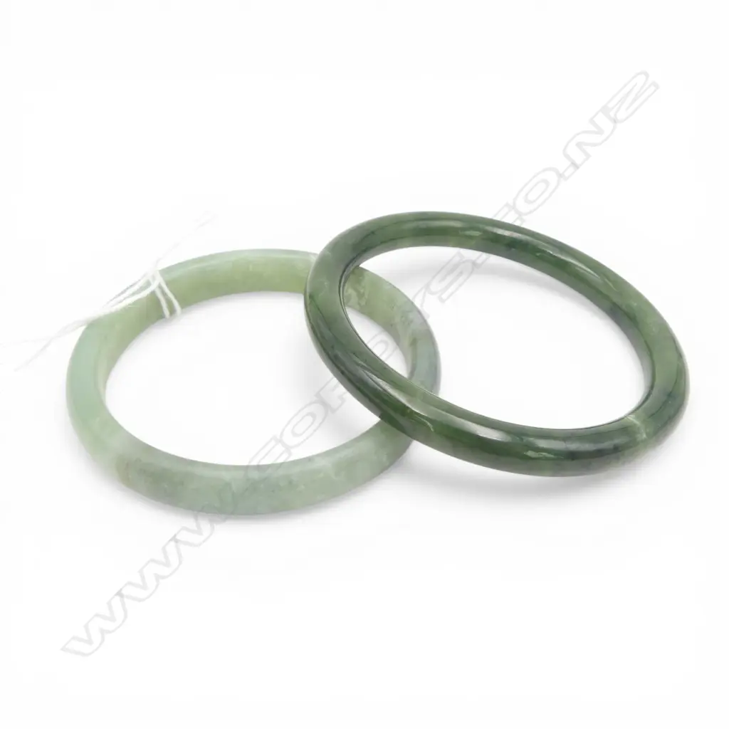 2 JADE BANGLES Dia.85mm Image 1++